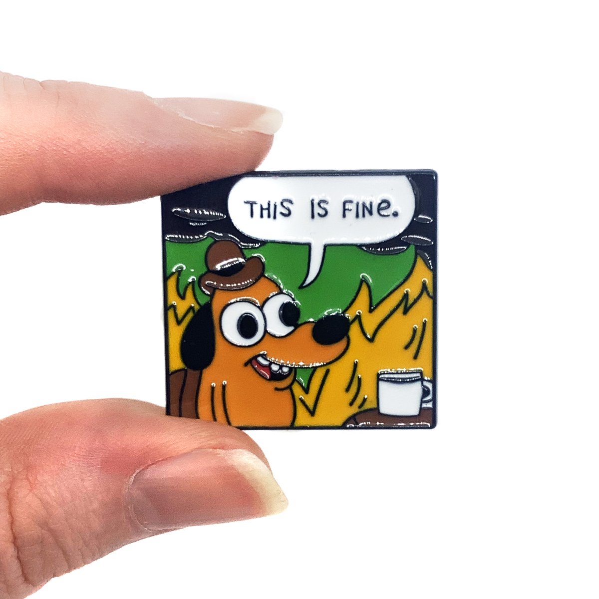 rcadeglasgow's tweet photo. A meme we can all get on board with.

You can get your very own 'This Is Fine' dog enamel pin from the R-CADE online store now!

https://t.co/MDiUfp9LsV https://t.co/b30HzWOPdK