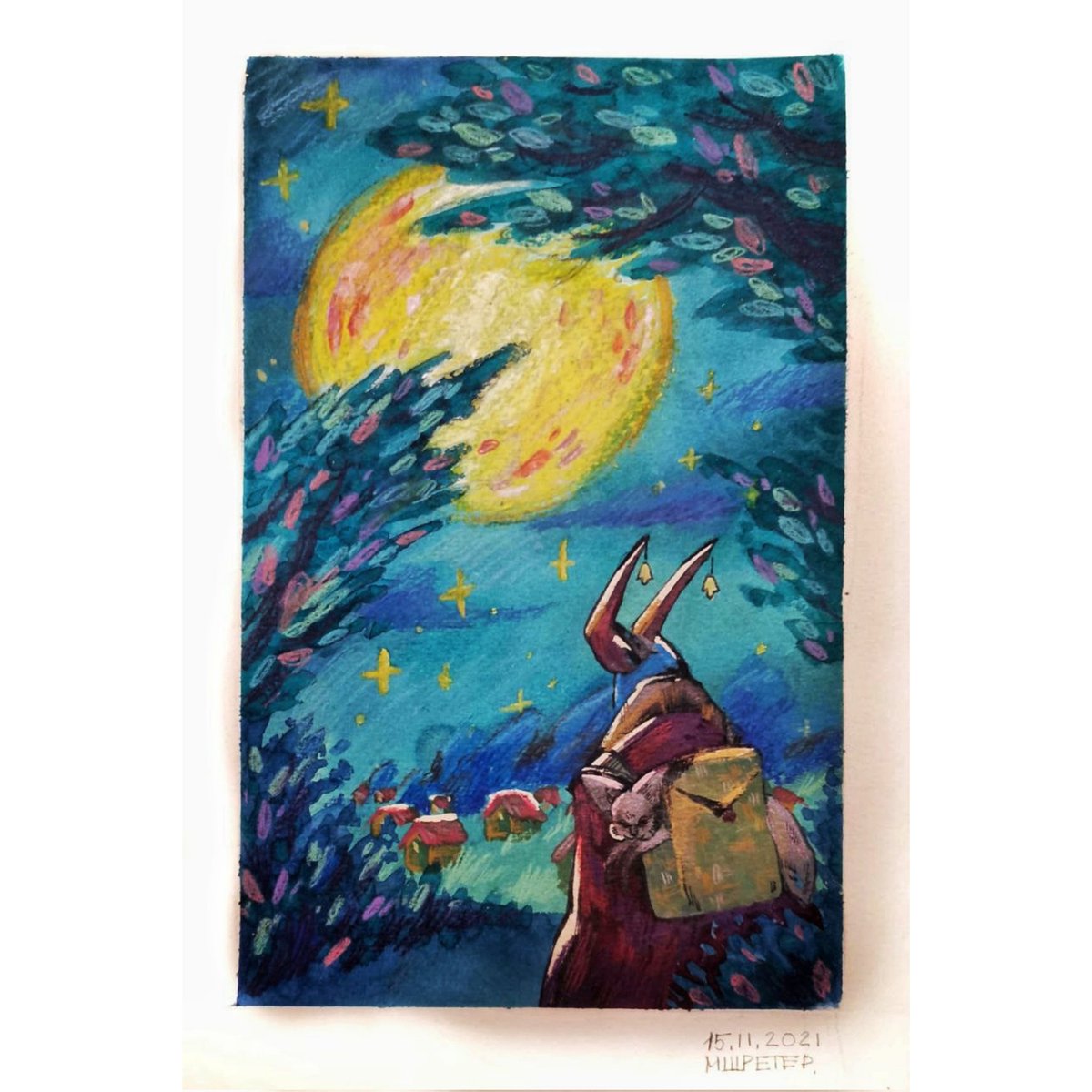 MartaShreter's tweet photo. 🌌🎆💗
#folktaleweek #folktaleweek2021 #folktale #moon #1day1page #challenge #art #sketch #drawing #sketchbook #illustration #picture #traditionalart #magic #night #moonlight #ink #watercolor #арт #скетч #рисование #иллюстрация #скетчбук #традишка #чернила #акварель #ночь #луна https://t.co/c2nDt0ZMXY