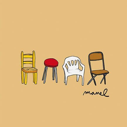 caterinaaM's tweet photo. Pensant en que aquesta portada de #manel serviria per jugar a "3 germans 4 intrusos" o #WODBmath
#wodb
Per jugar per cada una de les cadires s'hauria de trobar una característica que les altres 3 comparteixen i ella no. Per exemple el tamboret vermell és l'únic sense espatller. https://t.co/LZIIkXFSTU
