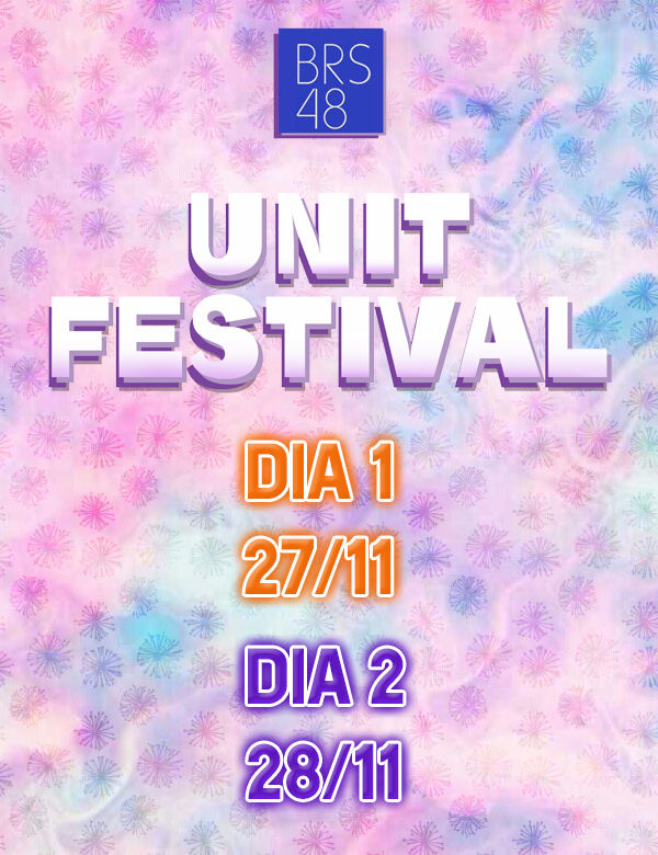 BRS48_official's tweet photo. [ANÚNCIO] Este mês o BRS48 fará um festival de dois dias!! Um grande número de units estará se apresentando no BRS48 UNIT FESTIVAL, cada uma com sua cor e estilo diferentes!! Por favor, acompanhe este nosso lançamento também!! https://t.co/JGE6YTvb9i
