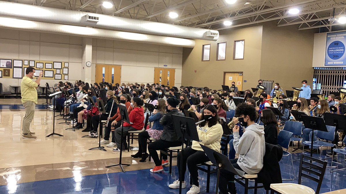 Maestro Gros working with students from <a href="/VikingD56/">Viking School</a>, <a href="/Woodland50News/">Woodland District 50</a>, <a href="/PCCSHawks/">PC Charter School</a> , Millburn schools at this year’s 8th grade band night!