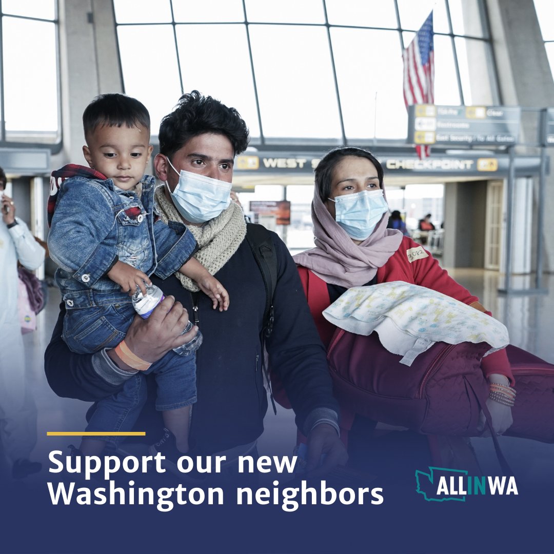 To resettle and start new lives in our communities, newly arriving Afghan families need your help. #AllInWA ➡️ Donate today and help make a lasting impact for generations: allinwa.org/afghan-familie…