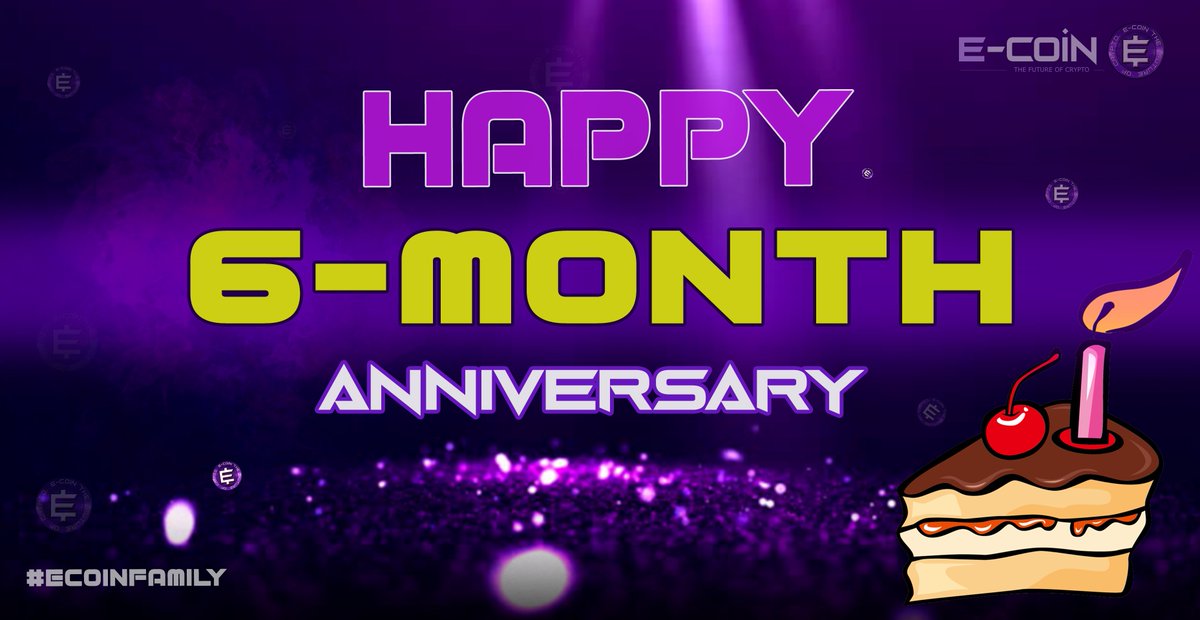 ECoin_Finance_'s tweet photo. Happy 6-month anniversary!!  🥳🎂🎈
Thanks everyone who is part of the ECOIN family.

We grew a lot in a short time and we are about to take ECOIN to another level! 🚀 

#EcoinFinance #Congrats #Birthday #Crypto #cryptocurrency #BNB #BSCGems https://t.co/H0nI6dbOiV