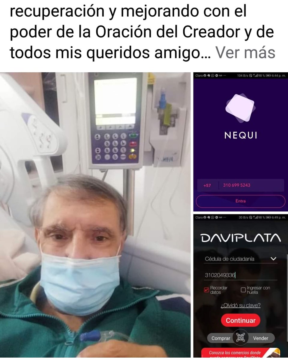 williamovni's tweet photo. Hola amigos me encuentro hospitalizado y necesito de sus donaciones, en NEQUI, Dios los bendice. https://t.co/5vurROyTFk