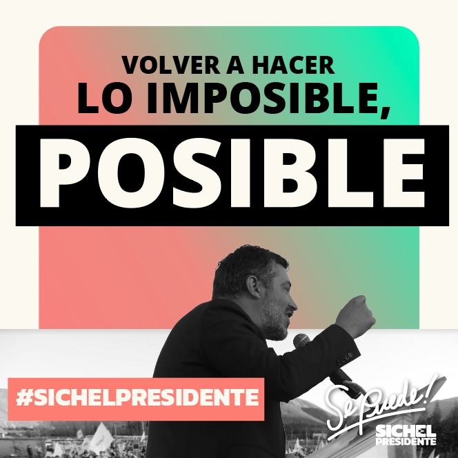 El domingo 21 tienes que votar porque nos jugamos el futuro. Lo mejor está por venir, y lo que viene es el cambio y la esperanza 💛

Contigo, ganamos!
#ConSichelSePuede 
#SichelPresidente
#Sichel