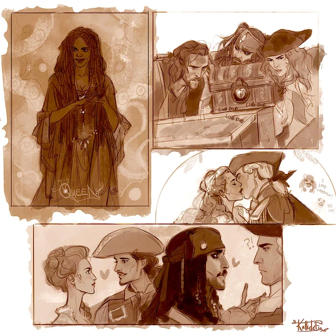 thinking a lot about pirates right now, thanks to @LeFrenchUnicorn 's amazing works. Here's some oldies I made. yo ho,yo ho....#potc 