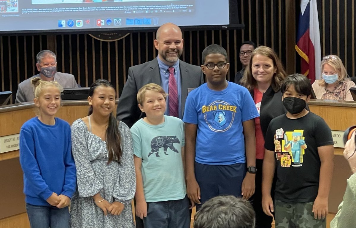 ⁦<a href="/BearCreekElem/">Bear Creek</a>⁩ students crushed it in front of a packed house tonight ⁦<a href="/GCISD/">Grapevine-Colleyville ISD</a>⁩ board meeting! What an awesome representation of our scholars! So proud of #gtleaders Saarim &amp; Reagan! ⁦<a href="/BryanCalvert3/">Bryan Calvert</a>⁩ ⁦@dvneighborsEDU⁩