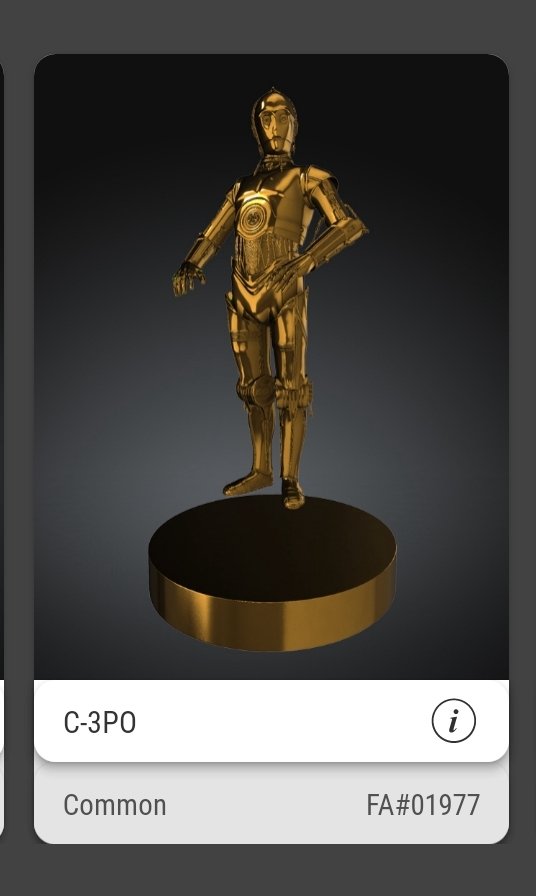 I am currently accepting offers on this #StarWars First Edition #NFT. This is the first ever NFT of starwars and the mint # is the year of the first ever starwars film. Please share and retweet #NFTCommunity #NFTs #veve_official