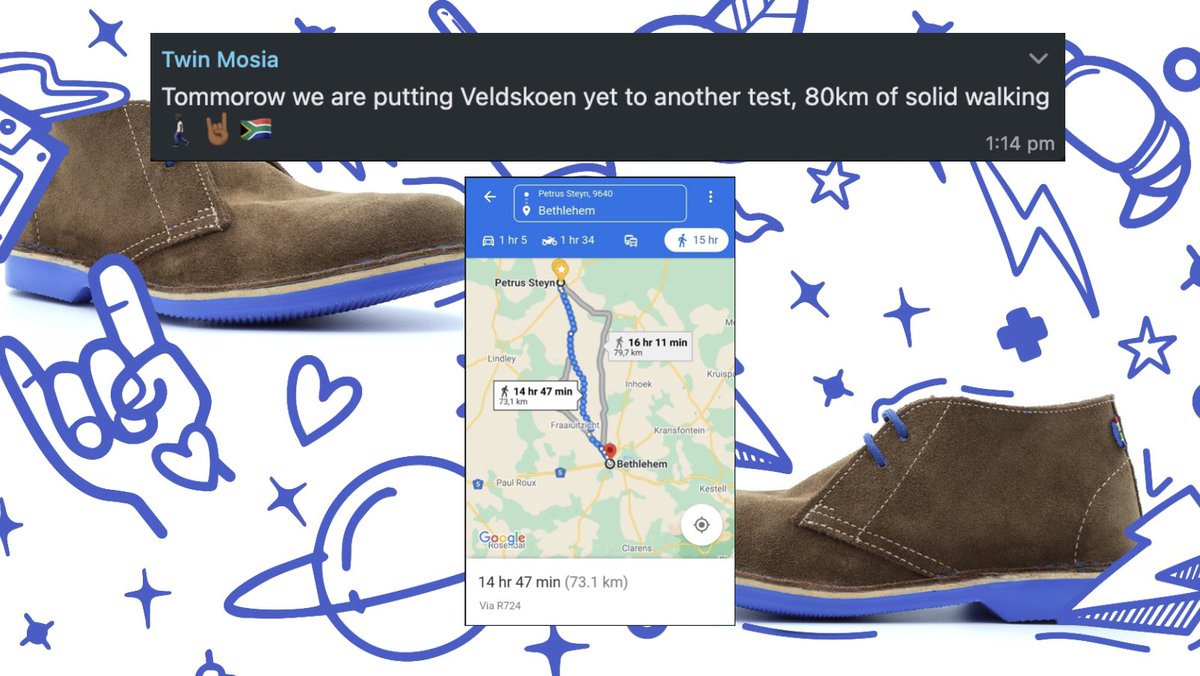 Veldskoenshoes's tweet photo. Good luck with tomorrow 80km Walk @Tw33m. Save journey. #Veldskoen #thesoleofsouthafrica #SouthAfrica #howiwearmine https://t.co/HSZHoK9J8q
