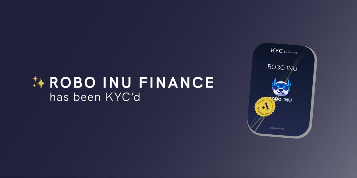 We believe transparency is the key to success of the project. As such, <a href="/RoboInuFinance/">$RBIF</a> is privately doxxed with <a href="/AssureDefi/">Assure DeFi</a>. The identify is now KYC-ed. You are now safe to invest with us $RBIF #RoboInu #RoboWarrior #RoboSpacex 🥳🥳🥳