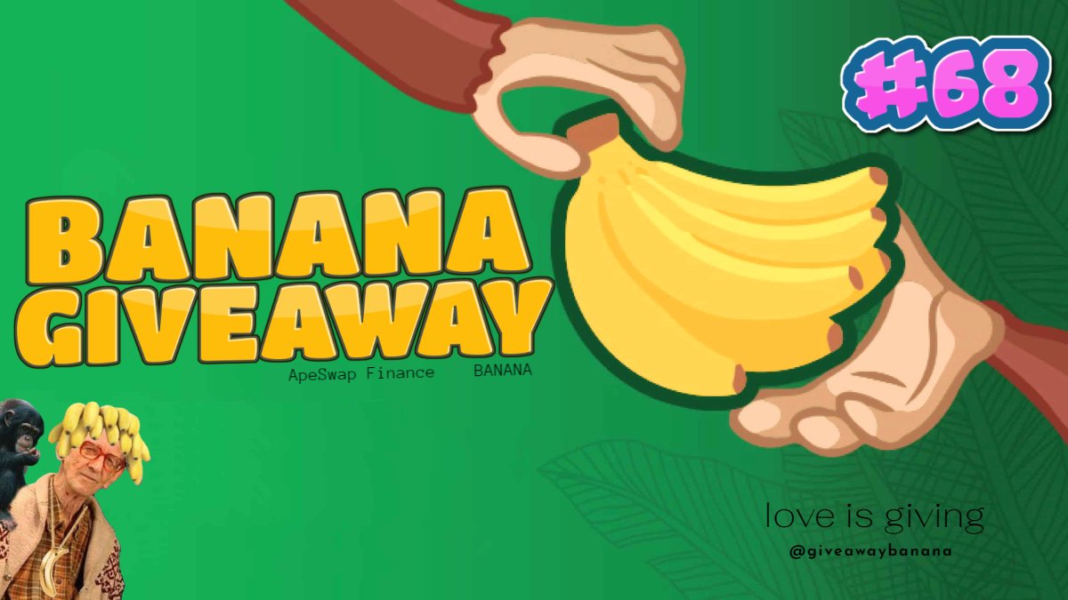 BANANA GIVEAWAY #68

Prize: 5x $BANANA 🍌
Worth of ~ $9 ($1,72 each)

1. Follow <a href="/giveawaybanana/">BG 🍌</a> 
2. Like and Retweet
3. Comment: $FRAX is joining #ApeSwap jungle🌴

Drawn: in ~ 24 hours

#giveaway #giveaways #cryptogiveaway
#BSC #crypto #cryptocurrency #ApeSwap