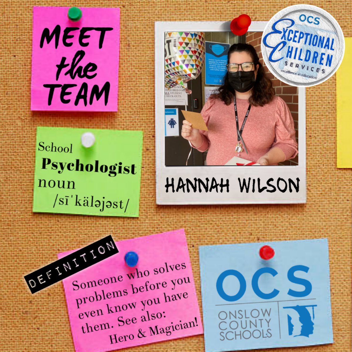ocs_ec's tweet photo. Our School Psychologists @OnslowSchools support students' ability to learn and teachers' ability to teach. They are valued beyond measure. Many thanks to Hannah Wilson & the Psych Team!
#MeetTheTeam
#TeamOCS https://t.co/dxdVo3P9S7