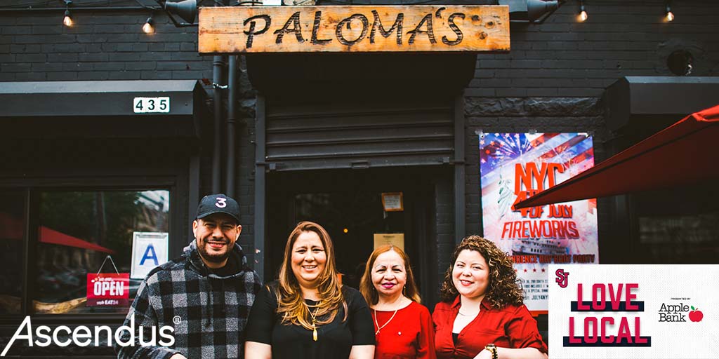 StJohnsRedStorm's tweet photo. Apple Bank’s Love Local honoree Ascendus is proud to recognize Paloma's Mexican Restaurant. Ascendus worked with owner Fabiola Ruela to adjust her business operations to remain open every day during the pandemic. #lovelocal #applebank https://t.co/AHa7anIubz