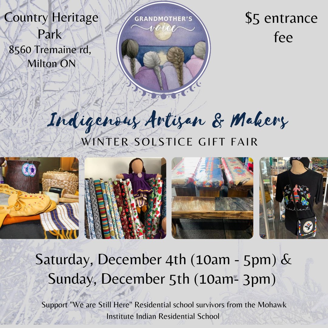 GrandmothersV's tweet image. You'll need to complete this to visit our Indigenous Artisan and Makers Winter Solstice Gift Fair.  we are very excited to host our first one!  there will be lots to do and see!
covid-19.ontario.ca/self-assessmen…
