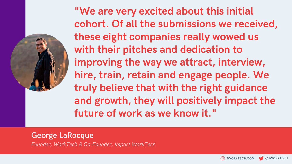 1WorkTech's tweet photo. Founded by @glarocque &amp; @garelaos, #ImpactWorkTech is the first global virtual accelerator program exclusively focused on early-stage #worktech &amp; #HRtech. It joins founders together with all-star mentors to help bring visions to life. Tomorrow, we introduce you to Cohort One! https://t.co/TK9ASEjwqK