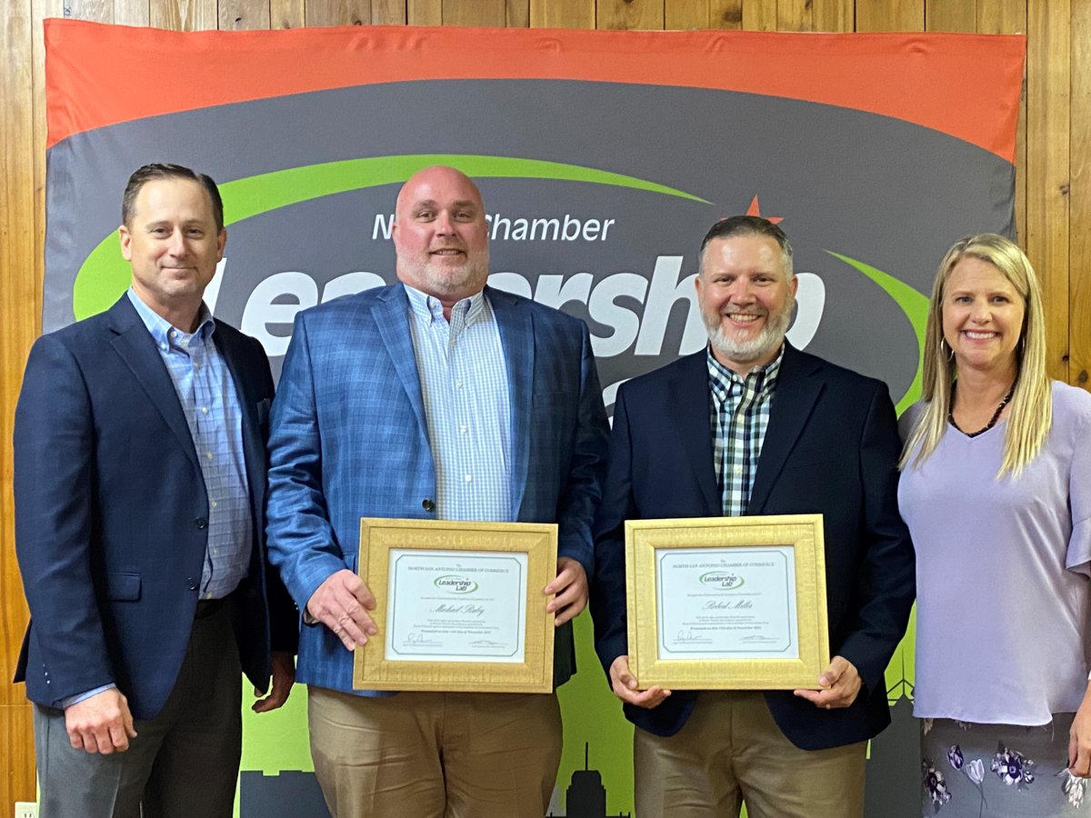 Congratulations to #SGSanAntonio team members Mike Raley and Bobby Miller, our most recent @NorthSAChamber Leadership Lab graduates! This nine-month training program is an innovative approach to leadership development and workforce preparedness. Way to go, Mike and Bobby!