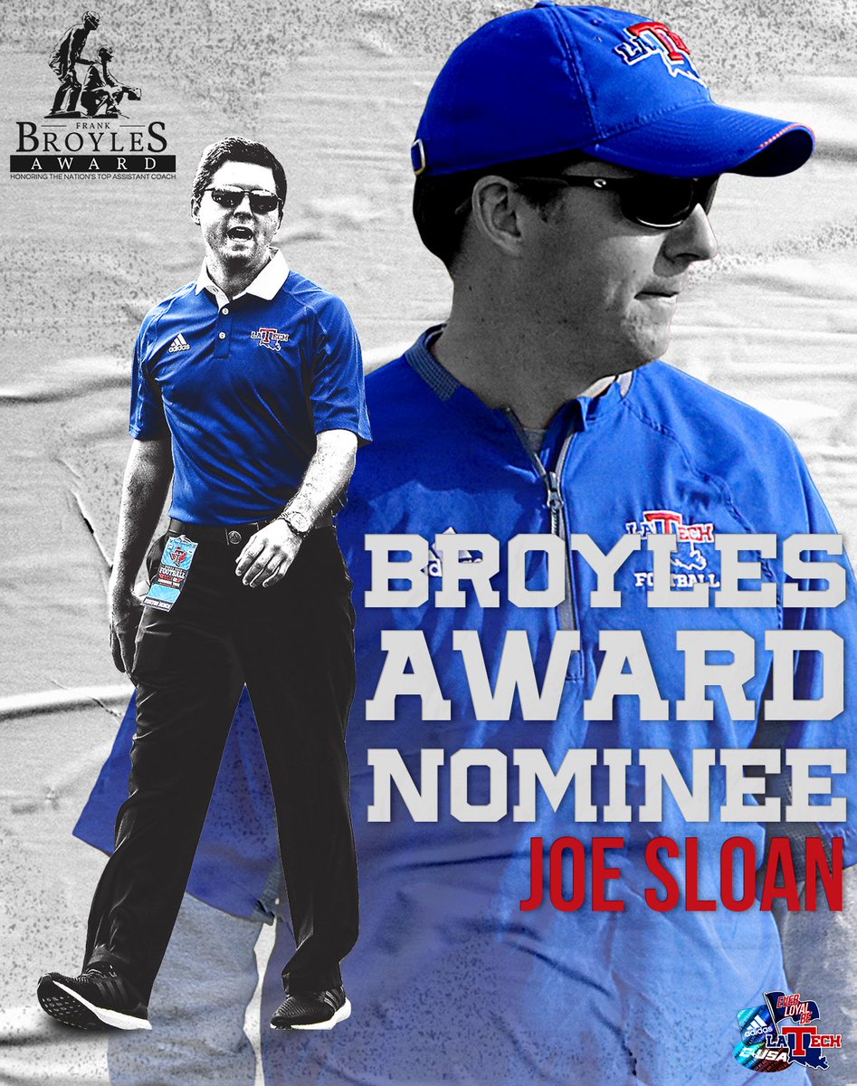 Congratulations to our very own Coach Joe Sloan on being named a nominee for the 2021 Broyles Award! 👏👏