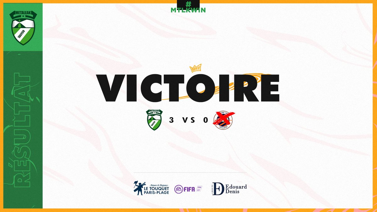 MTLK_eFoot's tweet photo. 🟢Résultat de la soirée ⚪

#ESPORTFA22 #LFVD2 journée 5

❌0-1🆚@Niort_Academy

#VPGFR journée 13

✅3-0🆚#paillade1974

@ActuEsportFA @TeamMetaleak
@mtlkteamfifa @TACFCOesport https://t.co/ggJ8zg84j3