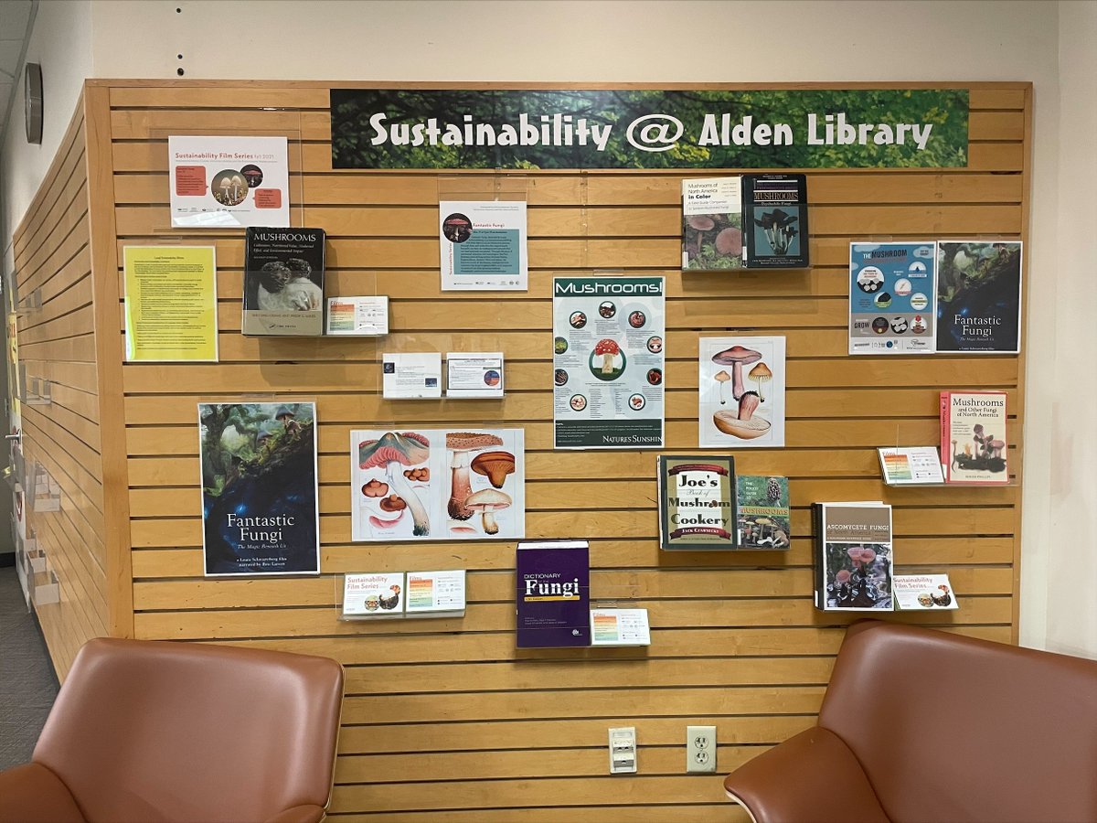 watchfilmsOU's tweet photo. last Sustainability Film @AthenaCinema FANTASTIC FUNGI, 11/17 @7P @AthenaCinema Check out our display @AldenLibrary, and kudos to Judinya Thwaites-Brevick, our student from #LuminariesProgram @OhioLINK. Nya did all the work! She's off to another dept in January, THANK YOU NYA. https://t.co/2eIIOvGQtL