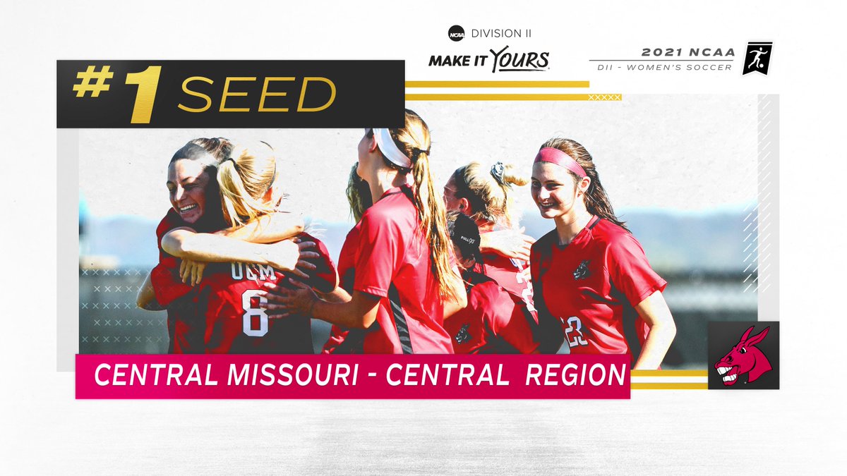 Representing the Central Region as the No. 1 seed, Central Missouri! 

#D2WSOC | #MakeItYours