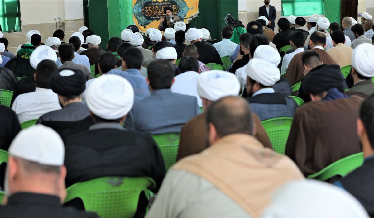SayedModarresi's tweet photo. In a rare public address (since the start of the pandemic) @GrandAyatullah al-Modarresi speaks about the dangers facing Muslim and the world, including war, environment, says no recourse but to turn to Prophetic household and seek guidance from learned, pious religious scholars https://t.co/rYH0prigpr