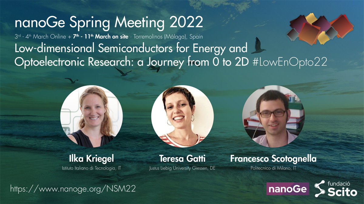 Don't miss out on the next Spring Meeting  #NSM22 organized by <a href="/nanoGe_Conf/">nanoGeConferences</a>. nanoge.org/NSM22/home Hybrid online and in-person events, advanced science and low dimensional journeys, like in the #LowEnOpto22: from 0D to 2D. <a href="/IITalk_projects/">IITalk_projects</a> <a href="/jlu_lama/">Center for Materials Research (ZfM)</a> <a href="/polimi/">Politecnico di Milano</a> <a href="/FuncNano/">Functional Nanosystems</a>