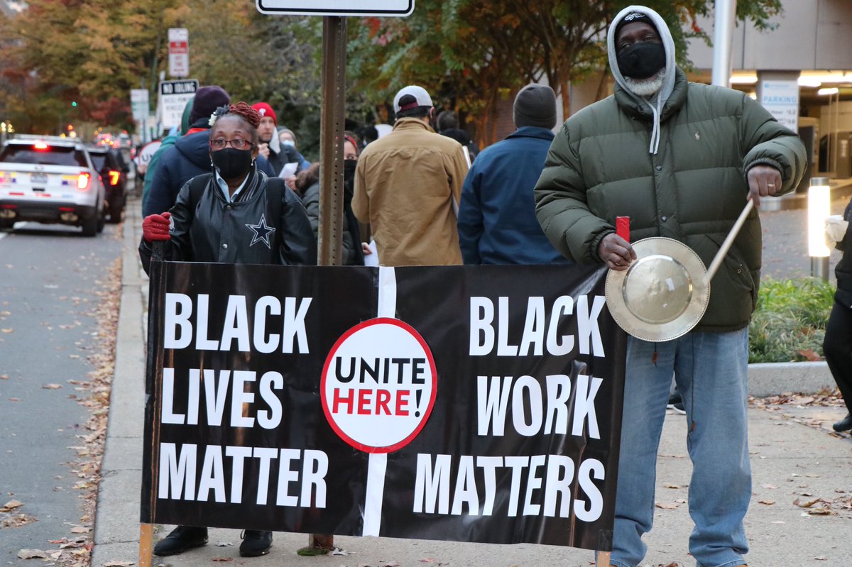 UniteHere274's tweet photo. Ready to Strike? Damn right!
We are ready to strike @WyndhamPHL because we deserve to work & be able to take care of our families without breaking our bodies. #Strikesgiving #BlackWorkMatters https://t.co/IOlUyqy0ru