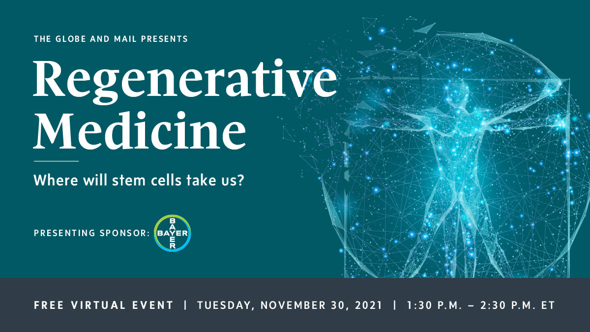 Globe and Mail Events (@theglobeevents) on Twitter photo Stem cells hold the potential to create new and innovative treatments and therapies. Join The Globe and <a href="/Bayer/">Bayer AG</a> on Nov. 30 for a webcast on what stem cell advances mean for health care. #RegenMedWebcast
Sign up: tgam.ca/RegenMed Stem cells hold the potential to create new and innovative treatments and therapies. Join The Globe and <a href="/Bayer/">Bayer AG</a> on Nov. 30 for a webcast on what stem cell advances mean for health care. #RegenMedWebcast
Sign up: tgam.ca/RegenMed