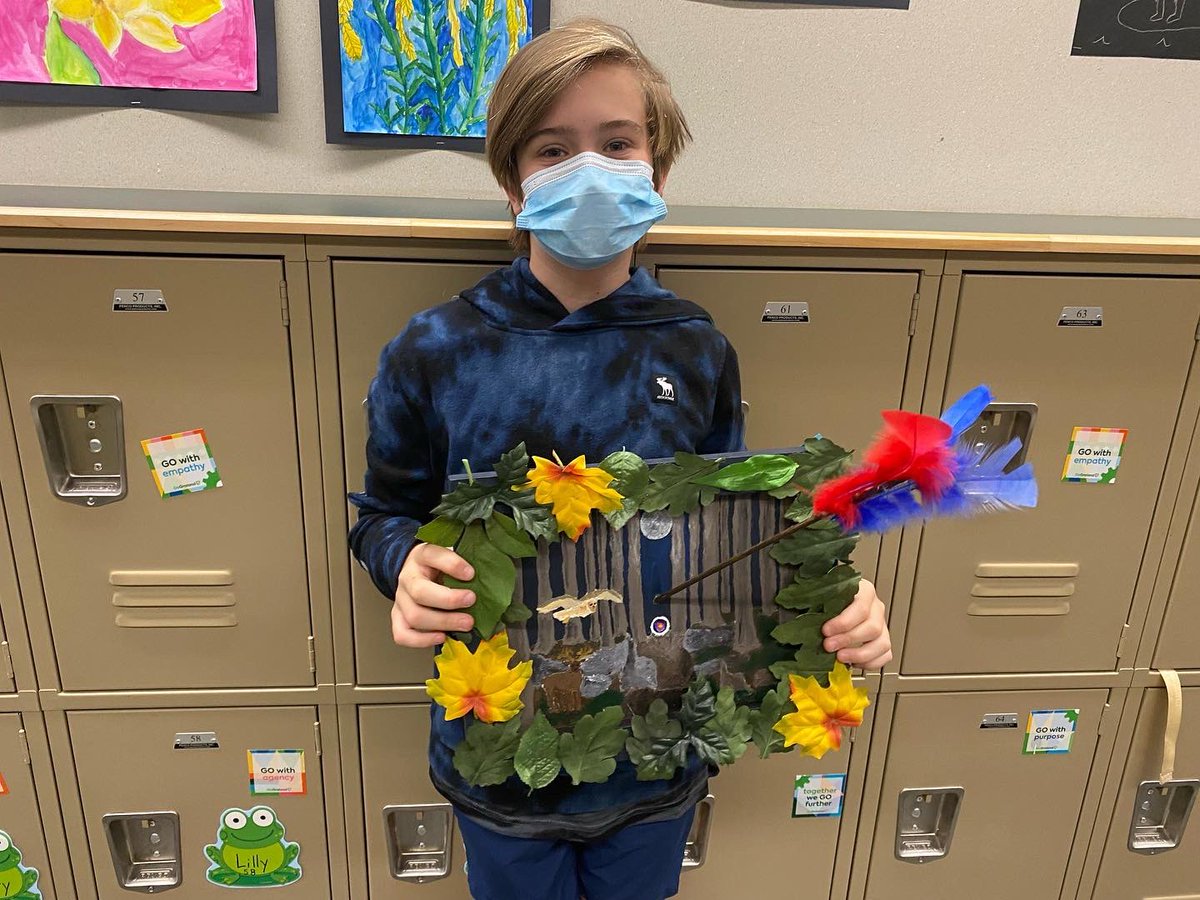 Graland's tweet photo. Grade 8 students in Ms. Baldwin's class recently created new artwork with a 3D element. Check out their completed pieces! 🎨 #GoGraland https://t.co/zrh2IVxQrE