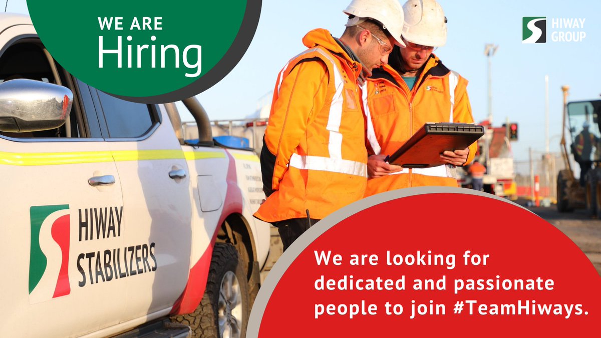 Come and join a fast-growing civil #construction company with a friendly workplace culture. We are looking for dedicated and passionate people to join #TeamHiways.  Find out more about the roles we have available here bit.ly/3ojxJpu #opportunity