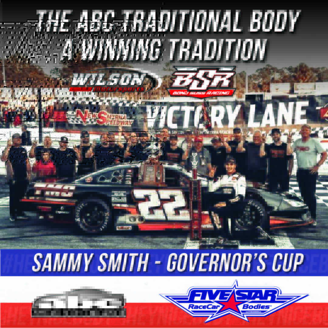 FiveStarBodies's tweet photo. Congratulations to the 56th Annual Governor’s Cup WINNER Sammy Smith! It is great to see our friends Donnie Wilson Racing and Bond Suss Racing in Victory Lane! 🏁 Great job team! https://t.co/odzxvkXunb