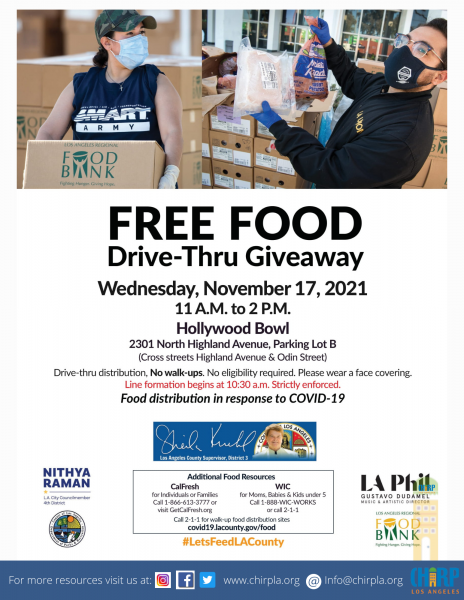 ChirpLosAngeles's tweet photo. Hollywood Bowl - Free Food Drive-Thru Giveaway
Wednesday, November 17, 2021 from 11:00am - 2:00pm. #letsfeedlacounty #chirpla #communityresources #freefood https://t.co/kJH1es2iWe