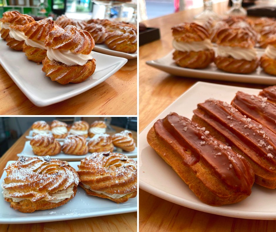 La produccion de Día de Hoy, Eclairs, Petit Choux y Paris Brest. Les esperamos en Nuestra Tienda de la Colonia Napoles.