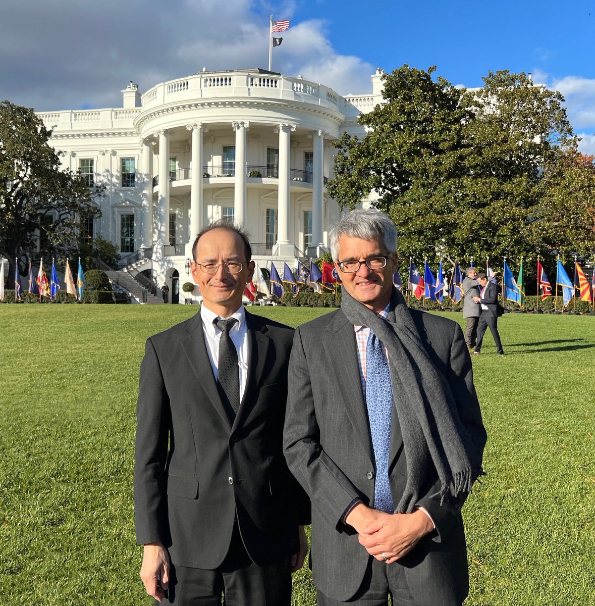 ebmud's tweet photo. #EBMUD GM Clifford Chan and Director of Ops and Maintenance David Briggs attended today’s White House signing ceremony to support the $1 trillion infrastructure and jobs bill. They represented utility workers behind water and wastewater systems. More at https://t.co/Wgtt6TzYsA https://t.co/5fQ6HHJtau