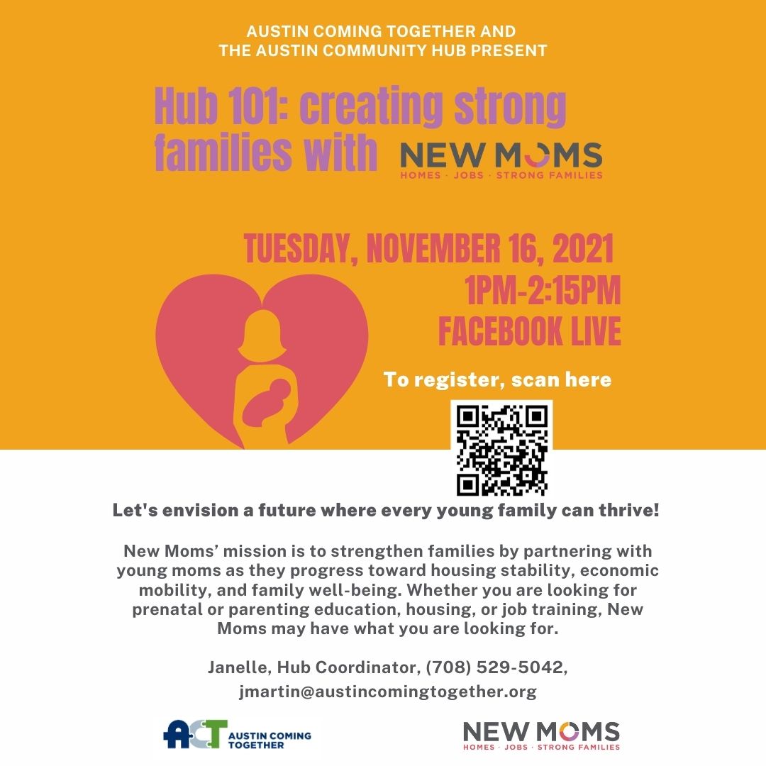 ACT_Chicago's tweet image. 11/16 info session on resources with @NewMomschicago; #AustinCommunity Food Survey (chance to win @FortyAcres gift card!) 11/15 @yourpassion1st 2nd Music Fundraiser; ACT is hiring a FT Marketing Coordinator! #AustinForwardTogether #AustinChicago 
 mailchi.mp/austincomingto…
