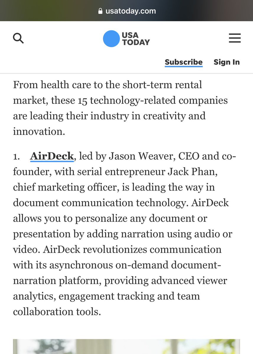 JackPhan's tweet photo. Incredibly proud and honored to be one of the leaders of @AirDeckOfficial  along with long time friend @jasondweaver . We are the #1 company leading our industry in creativity and innovation in USAToday. 🤩 

🔗: https://t.co/mHYb0tuquF https://t.co/MPlZax3T92