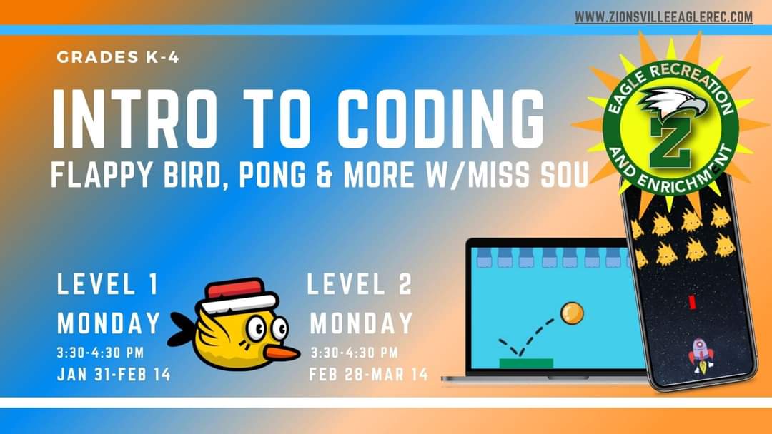 firststartcs's tweet image. LEARN TO CODE KIDS! We are now enrolling students from all Zionsville Elementary Schools for 2022 Spring Semester. Sign-up for &apos;INTRO TO CODING Level 1-2&apos;
#Zionsville #eagleelementary #unionelementary #stonegateelementary #boonemeadow #pleasantviewelementary