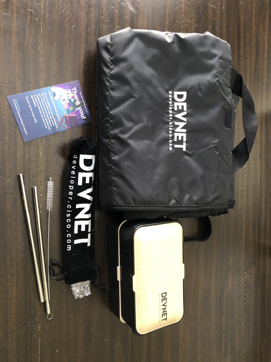 labeveryday's tweet image. Thank you @CiscoDevNet and @jlkratky for the cool DevNet merch! Looking forward to putting this to good use when I take my kids camping! #DevNetCreate