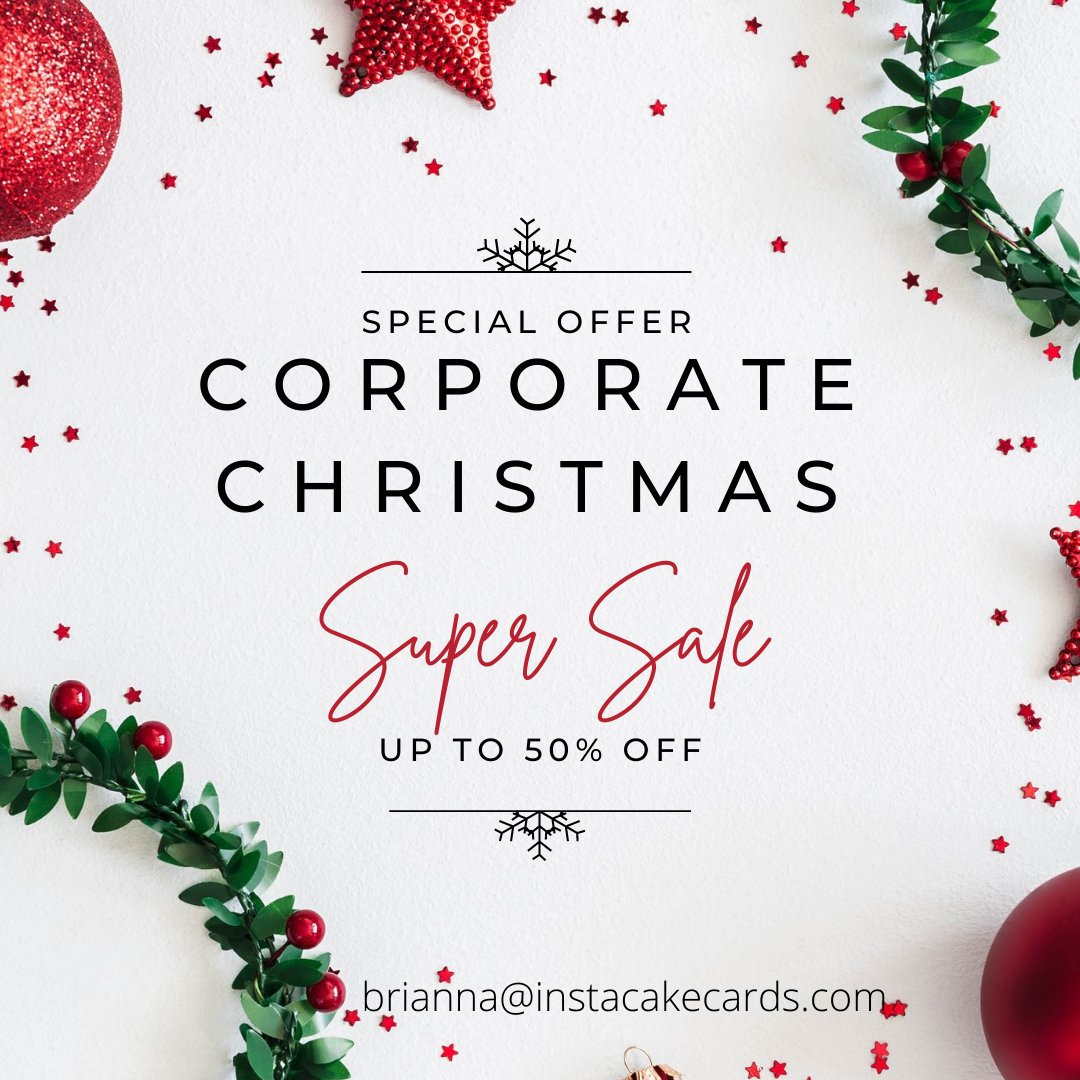 Up to 50% for Corporate Orders! 🎄🤶🎉 

#HappyHolidays #HolidayGiftGuide #Gifts #Cake #HolidaySale #Sale