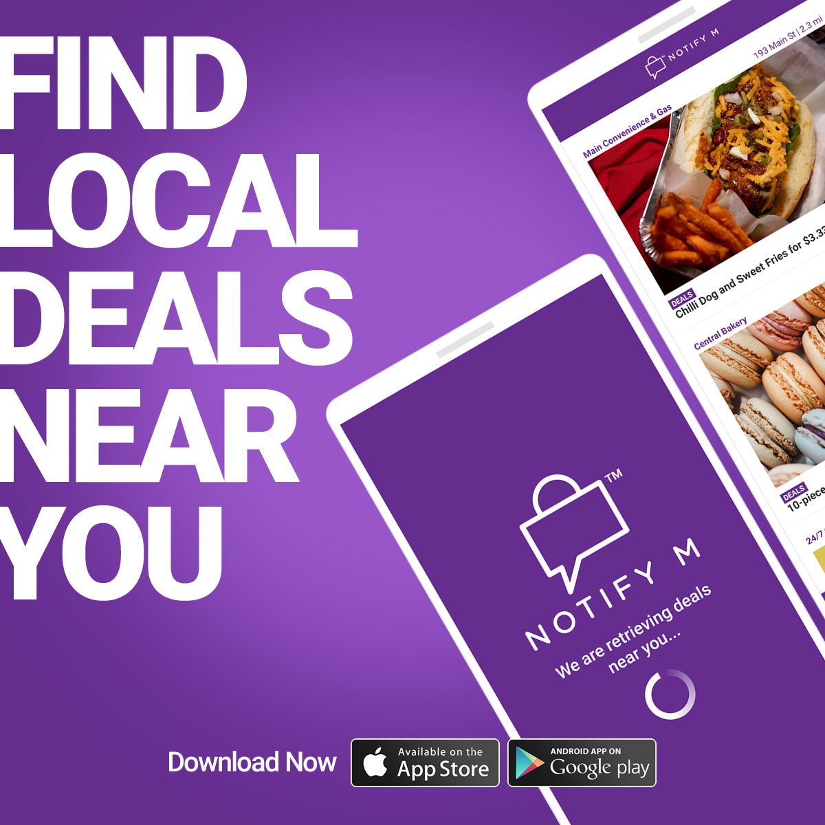 Notify_M's tweet photo. Download the NotifyM App to find the best deals from local businesses near you!

Download NotifyM for iOS
https://t.co/bEoPl4mVvc

Download NotifyM for Android
https://t.co/3dA9wBVwqR https://t.co/E7s0kCNAYu