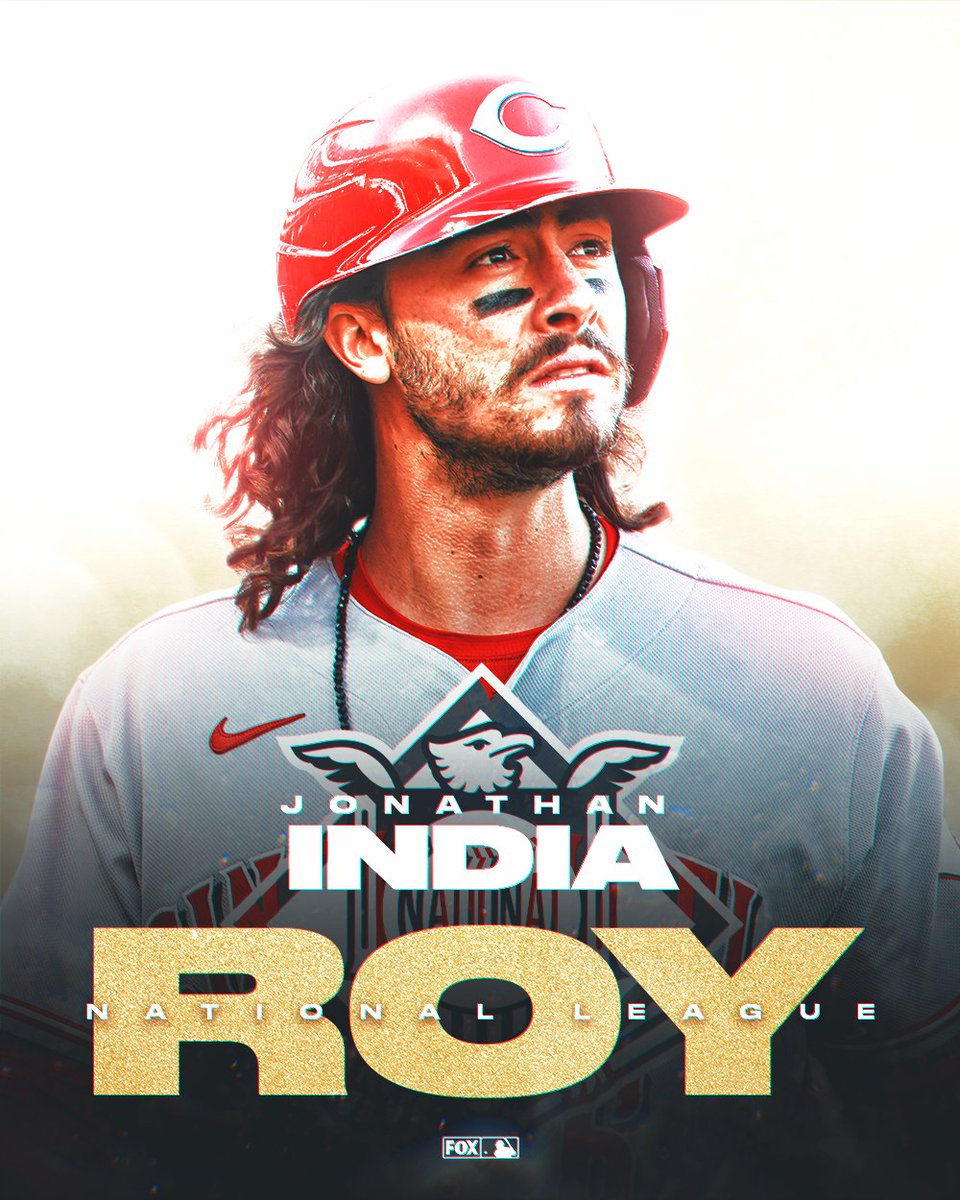 MLBONFOX's tweet photo. Jonathan India is the 2021 NL Rookie of the Year 🏆

@JonathanIndia | @Reds https://t.co/eFkaJPwUh3
