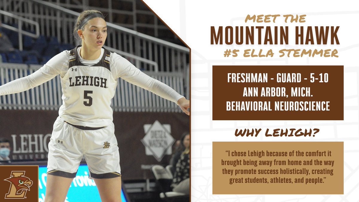 𝙈𝙚𝙚𝙩 𝙩𝙝𝙚 𝙈𝙤𝙪𝙣𝙩𝙖𝙞𝙣 𝙃𝙖𝙬𝙠! 🦅

<a href="/ellastemmer/">Ella Stemmer</a> has already made an impact, just two games into her collegiate career! Big things on the horizon for the freshman guard.

#GoLehigh | #SoarWithUs