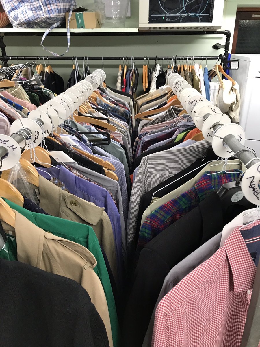 ElthamWardrobe's tweet photo. Preparation for our wonderful musical “Curtains” continues…42 male cast members fitted with jeans, cowboy shirts and 1950s costumes now it’s the turn of the girls; gingham, feathers, saloon dancers, and more 1950s glamour. A lot of costumes! Love it! https://t.co/GE96DxBaVx