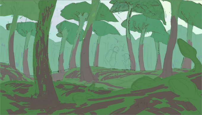 ラフボード制作過程
#背景美術 許可済 