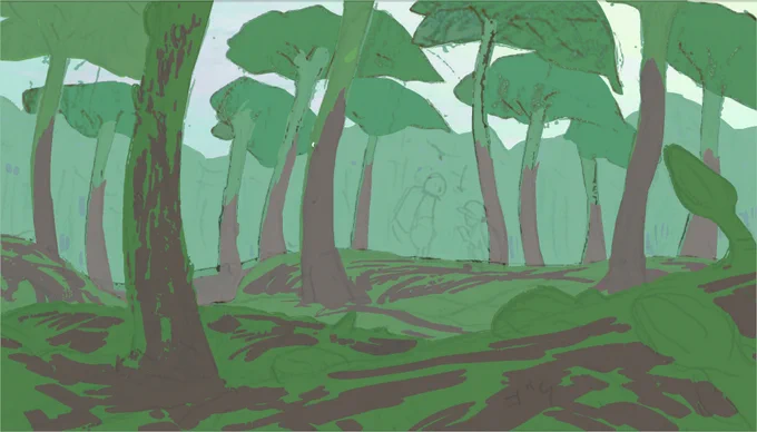 ラフボード制作過程
#背景美術 許可済 