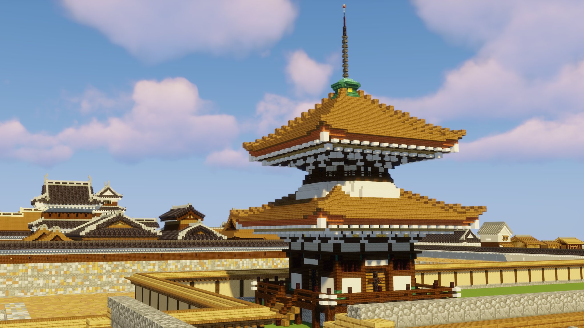 Konami Auf Twitter 建一座塔 试图打破城下町的天际线 Minecraft 和風建築 城郭https T Co Vatmi4wjnq Twitter
