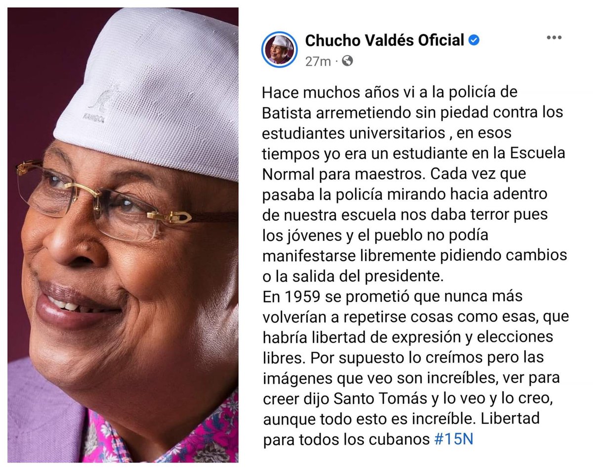 yomil_oficial's tweet photo. Palabras del gran maestro @chuchovaldes 🙏🏼🇨🇺 https://t.co/2OOFtNXmqx