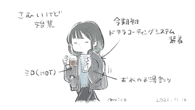 これ描いてたら暖かくなってきました、もうむしろ暑い 