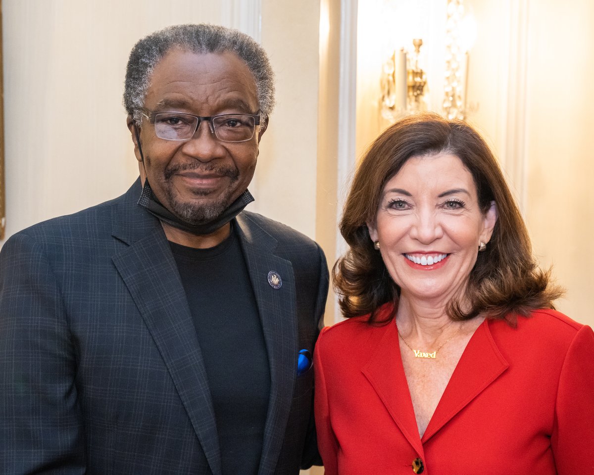 Governor Hochul stands with Assembly member Nick Perry