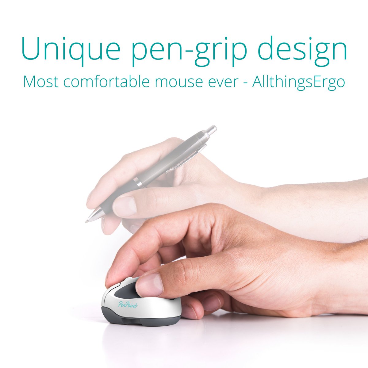 swiftpoint's tweet photo. Swiftpoint’s CES award-winning pen-grip aligns your arm, hand &amp; wrist in a neutral pain-free position - just like writing with a pen. #Swiftpoint #PenPoint #CES #painfree #carpaltunnel #tendonitis #handtherapy #tenniselbow https://t.co/w7mhzGxa4B https://t.co/zwAo31iENE